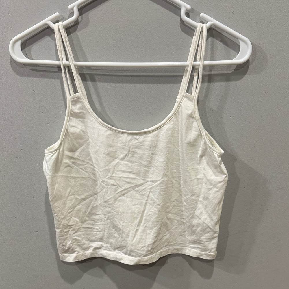 Double Zero White Double Strap Crop Top